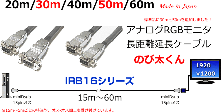 アナログRGB延長ケーブル　のび太くん　IRB16